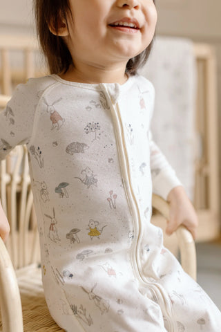 Magical Forest Ribbed Baby Footless Sleeper