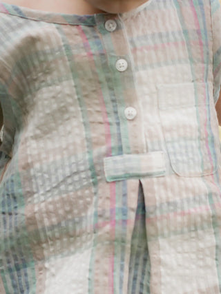 Arctic Blue Seersucker Romper