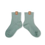 Cyril Aigue Marine Short Ribbed Socks