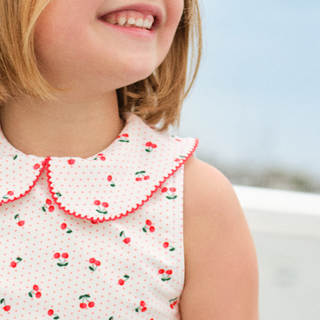 Girls Summer Cherries Rounded Collar Bikini