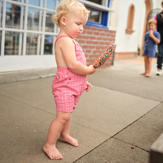 Malibu Gingham Short Overall