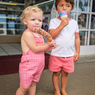 Malibu Gingham Short Overall
