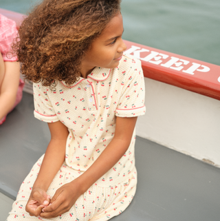 Summer Cherries French Terry Drop Waist Tennis Dress