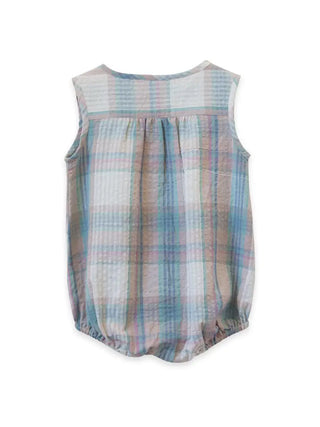 Arctic Blue Seersucker Romper