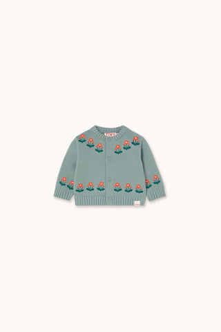 Sage Embroidered Baby Cardigan