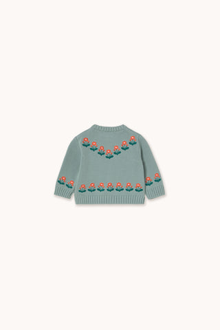 Sage Embroidered Baby Cardigan