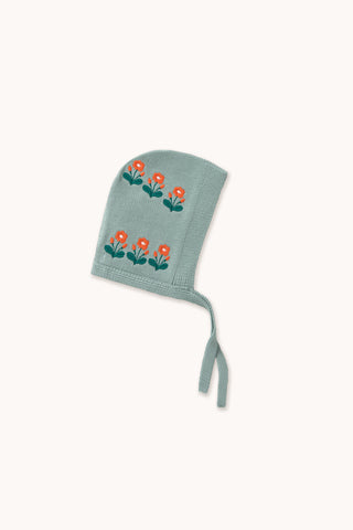 Sage Embroidered Flower Bonnet