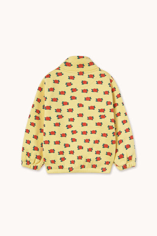 Yellow Flower Pattern Mockneck Sweatshirt