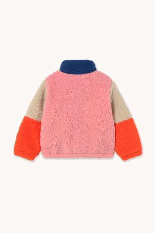 Dark Blue Color Block Sherpa Jacket