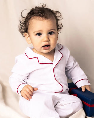 Baby Red Piping Twill Romper