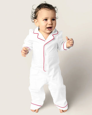Baby Red Piping Twill Romper