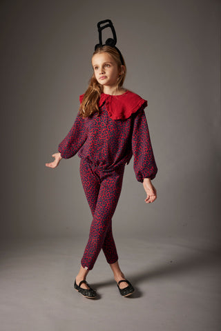 Red Velvet Animal Print Leggings