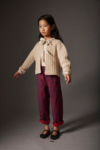 Stone Tweed Tricot Bow Cardigan