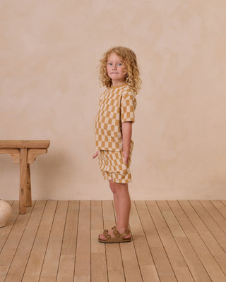 Marigold Check French Terry Short