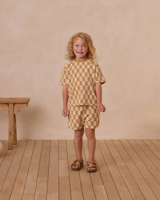 Marigold Check French Terry Short