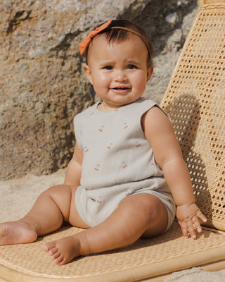 Waffle Cherry Print Playsuit