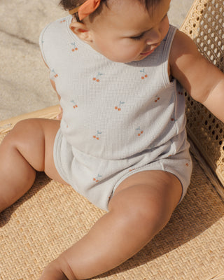Waffle Cherry Print Playsuit