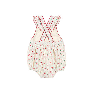 Summer Cherries Crossover Ruffle Strap Bubble