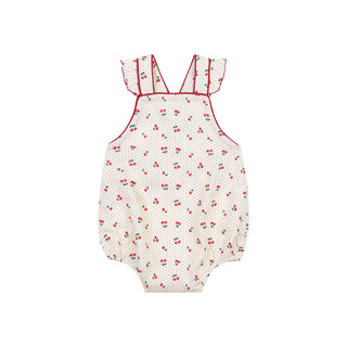 Summer Cherries Crossover Ruffle Strap Bubble