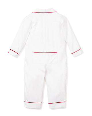 Baby Red Piping Twill Romper