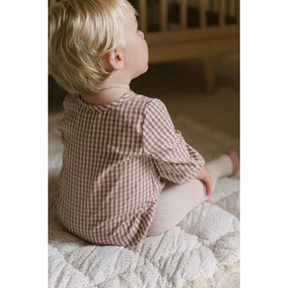 Gingham Long Sleeve One Piece in Thistle