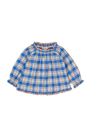 Blue Check Maline Baby Blouse