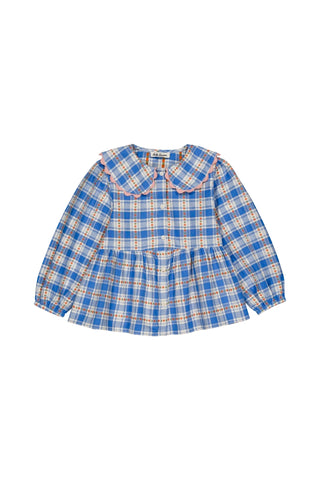 Blue Check Prune Blouse