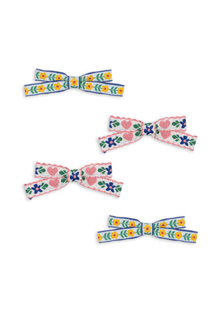 4 Pack Mini Bow Hair Clips