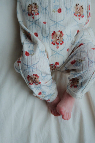 Puppy Bow Newborn Kimono Onesie