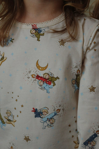 Lucia Cherub Candle Holiday Pajama Set