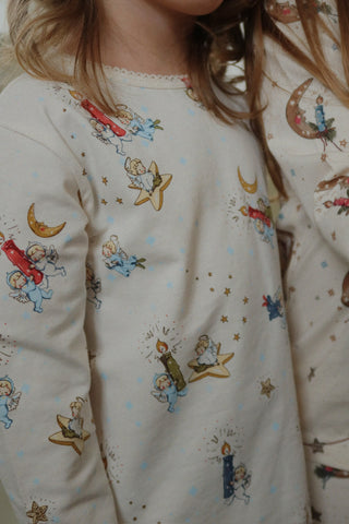 Lucia Cherub Candle Holiday Pajama Set