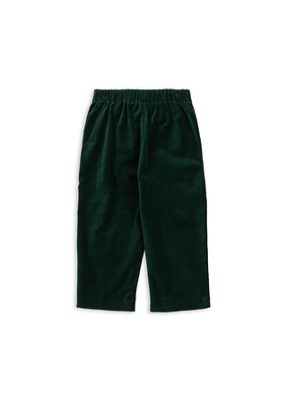 Dark Green Velvet Embroidered Pants