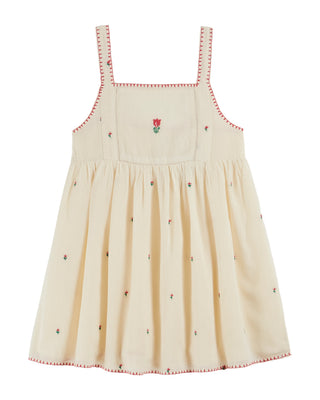 Ecru Tulip Embroidered Dress
