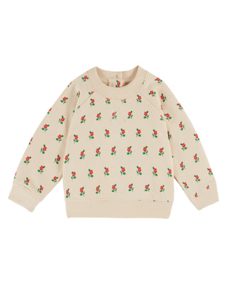 Cream Poppy Rose Sweatshirt
