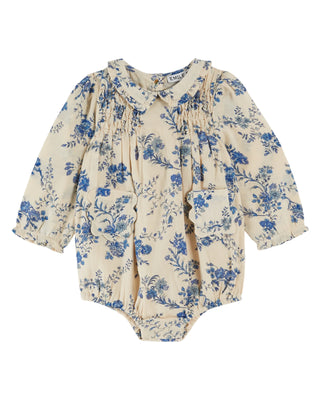 Orchid Blue Smocked Baby Romper

