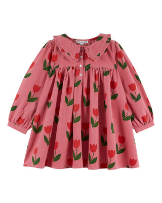 Corduroy Pink Tulip Loose Dress
