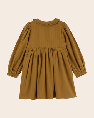 Olive Smocked Embroidered Dress
