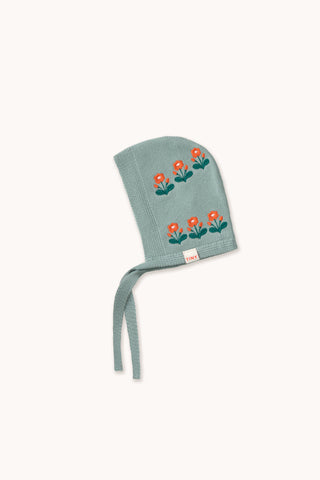 Sage Embroidered Flower Bonnet
