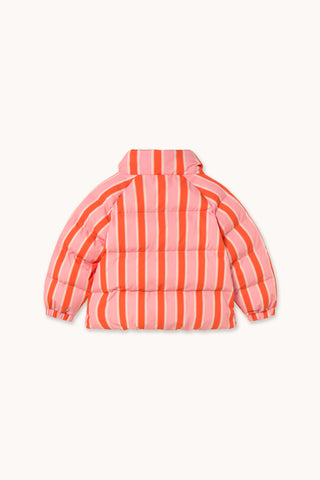 Summer Red and Pink Retro Stripes Padded Jacket
