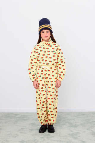Yellow Flower Pattern Mockneck Sweatshirt
