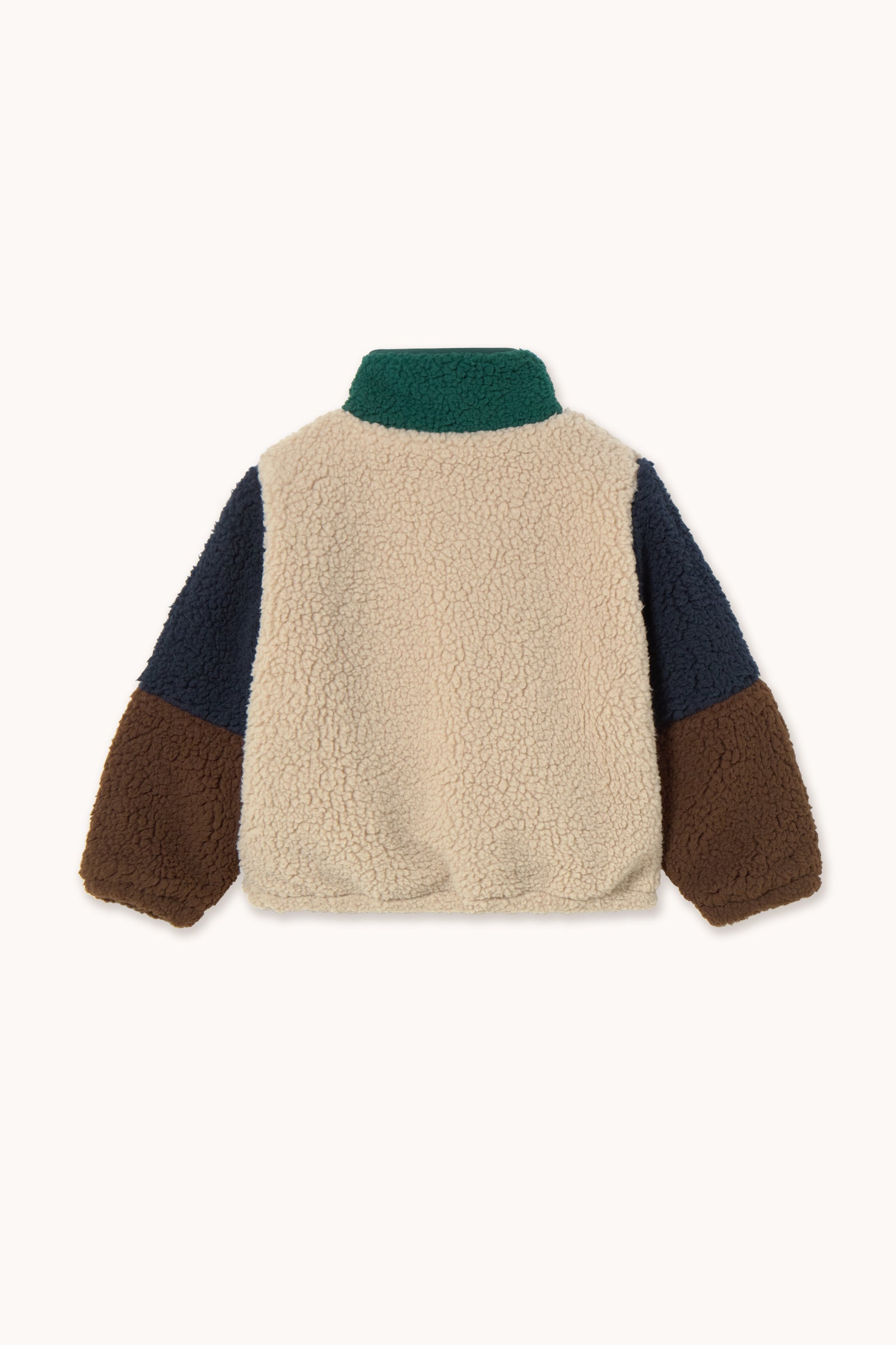 Dark Green Color Block Sherpa Jacket – The Little Being