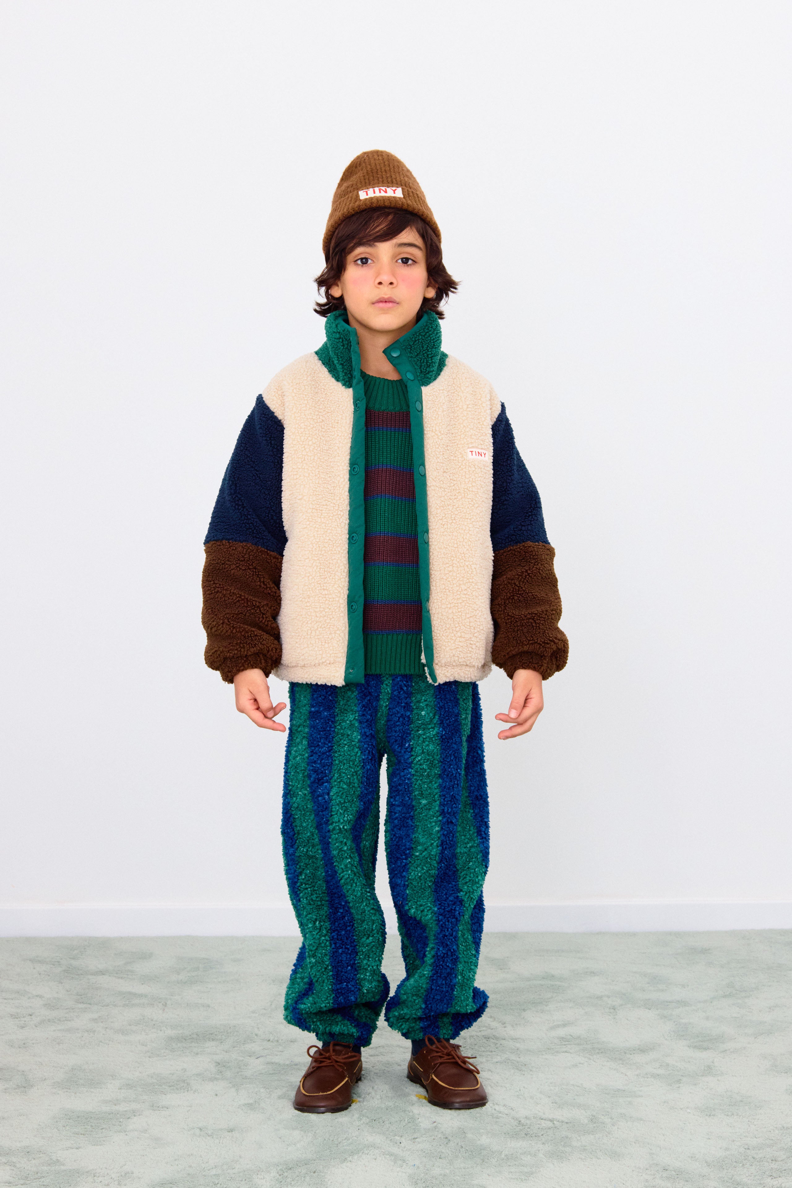 Dark Green Color Block Sherpa Jacket – The Little Being