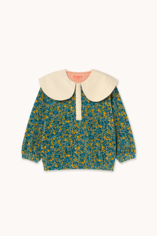 Flower Pattern Velvet Sweatshirt
