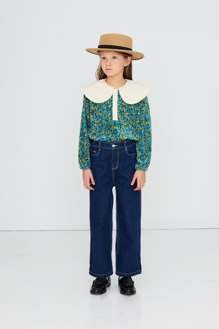 Flower Pattern Velvet Sweatshirt
