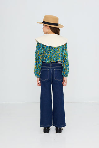 Flower Pattern Velvet Sweatshirt
