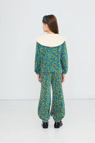 Flower Pattern Velvet Sweatshirt
