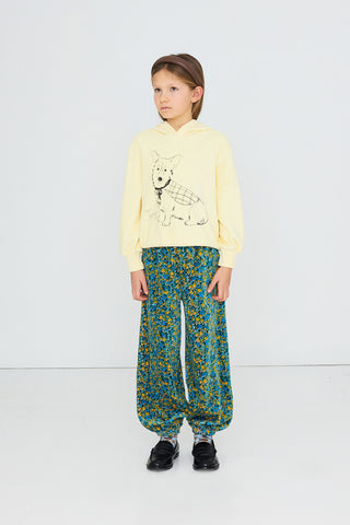 Flower Pattern Velvet Sweatpants

