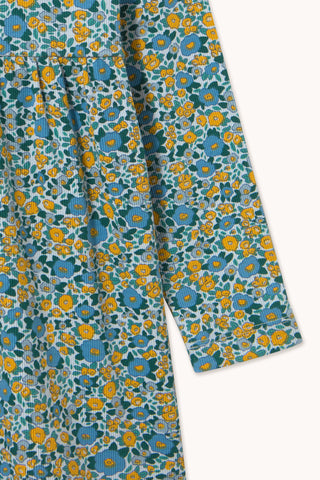 Flower Pattern Rib Mockneck Dress
