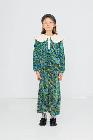Flower Pattern Velvet Sweatpants
