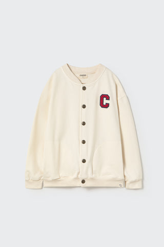 Fleece Cardigan Letter Sweater
